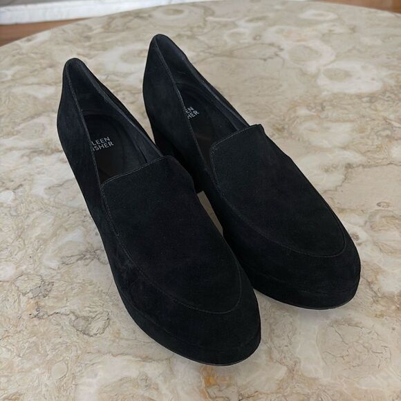 Eileen Fisher Becon Suede Platform Pumps - Picture 3 of 14